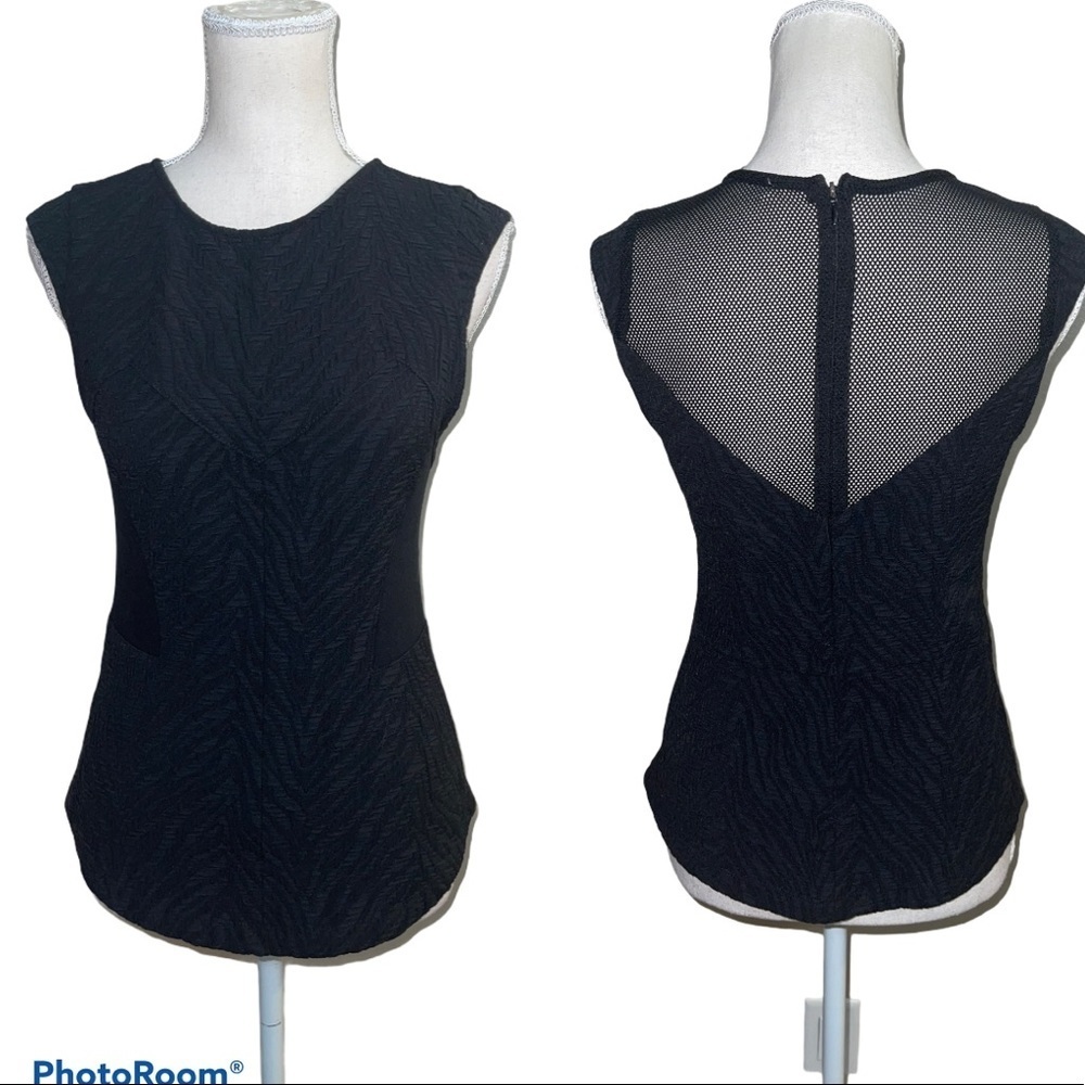 Zara W&B Collection Textured Peplum Top